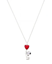 Peanuts Snoopy Crystal Heart Pendant Necklace