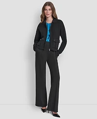 Dkny Women's Long-Sleeve Collared Zip-Front Sweater Jacket