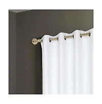 Rt Designers Collection Iceland Metallic Blackout Curtain Panel White