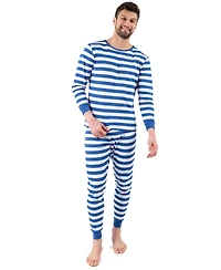 Leveret Men's Men s Two Piece Cotton Striped Holiday Pajamas