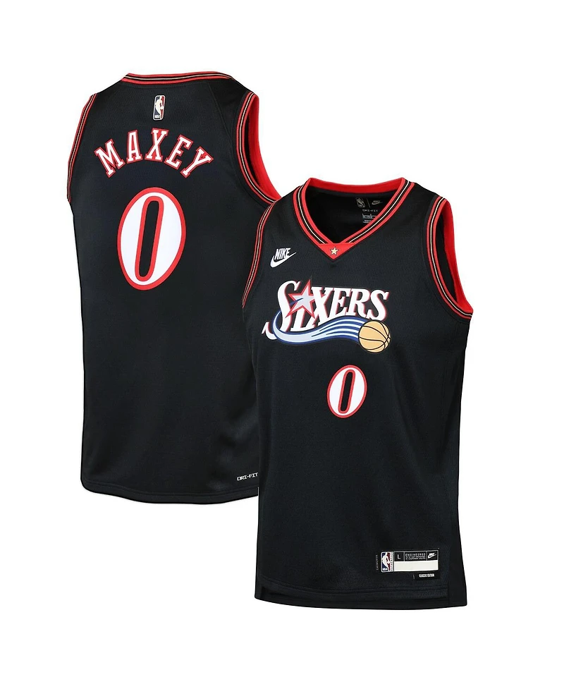Nike Big Boys and Girls Tyrese Maxey Black Philadelphia 76ers Swingman Jersey