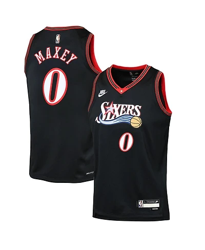 Nike Big Boys and Girls Tyrese Maxey Black Philadelphia 76ers Swingman Jersey
