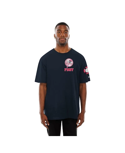 New Era Men's Navy New York Yankees Fdny Embroidered T-Shirt