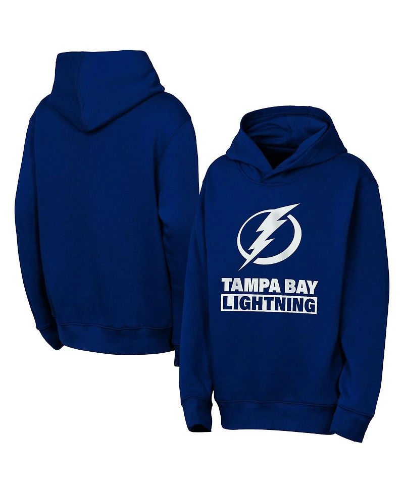 Outerstuff Big Boys and Girls Blue Tampa Bay Lightning Back to Basics Hoodie