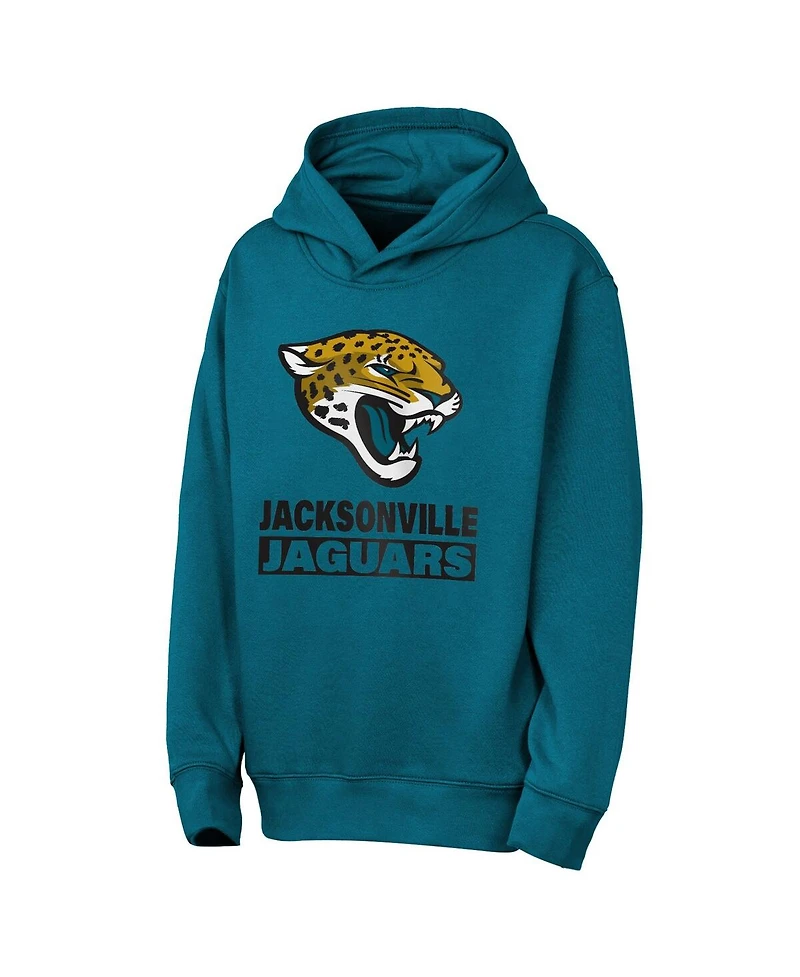 Outerstuff Big Boys and Girls Teal Jacksonville Jaguars Back to Basics Hoodie