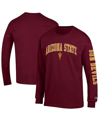 Champion Men's Maroon Arizona State Sun Devils Arch Over Logo 2-Hit Long Sleeve T-Shirt