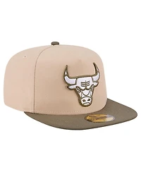 New Era Men's Tan Chicago Bulls Color Pack Two-Tone 59FIFTY A-Frame Fitted Hat