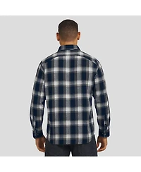 Fanatics Men's Navy New England Patriots Flannel Plaid Full-Snap Shirt