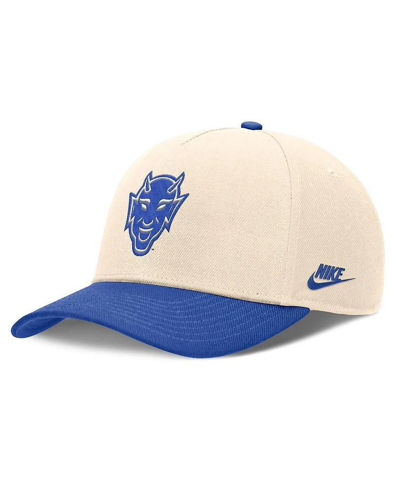 Nike Men's Natural/Royal Duke Blue Devils Academic Rise Dri-fit Adjustable Hat