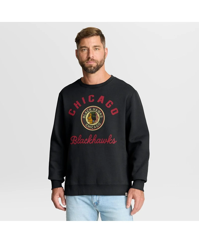 Fanatics Men's Black Chicago Blackhawks Vintage Stickler Sweatshirt