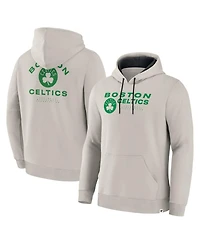 Fanatics Men's Off White Boston Celtics Crossover Collection Blocked Shot Premium Pullover Hoodie