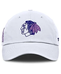 Fanatics Men's White Chicago Blackhawks Authentic Pro Hockey Fights Cancer Adjustable Hat