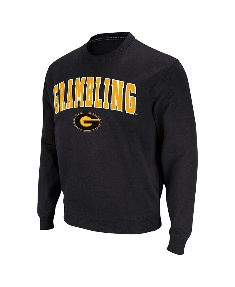 Colosseum Men's Black Grambling Tigers Arch Logo Pullover Sweatshirt