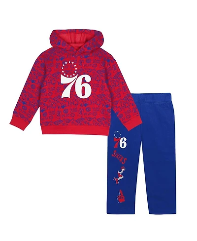 Outerstuff Toddler 2-Piece Red Philadelphia 76ers Give and Go Pullover Hoodie Sweatpants Set