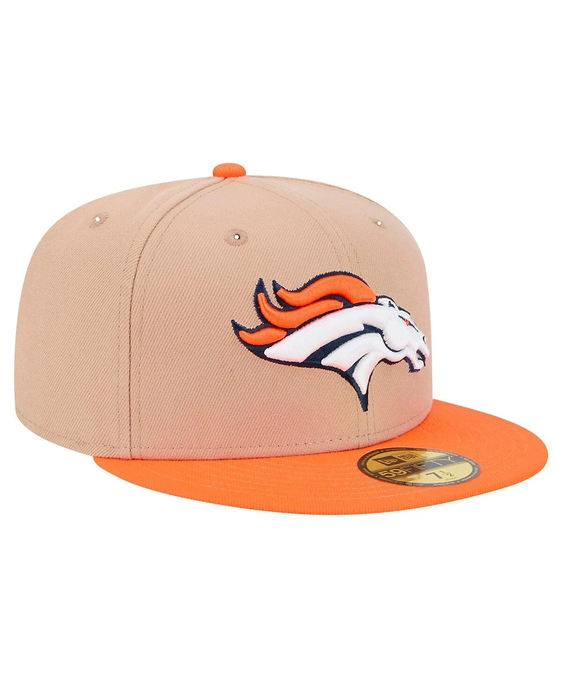 New Era Men's Tan Denver Broncos Logo Main 59FIFTY Fitted Hat