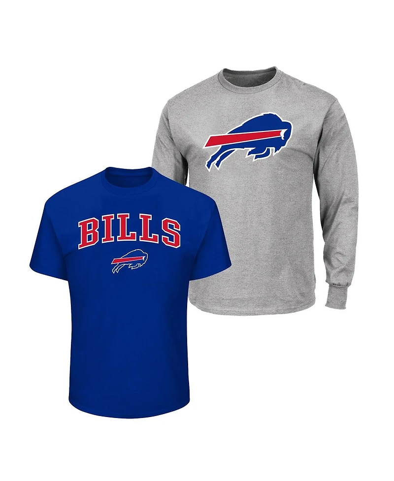 Fanatics Men's Royal/Heather Gray Buffalo Bills Big & Tall 2-Pack T-Shirt Set