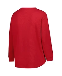 Fanatics Women's Crimson Alabama Tide Lace-Up Waffle Knit Plus Long Sleeve T-Shirt