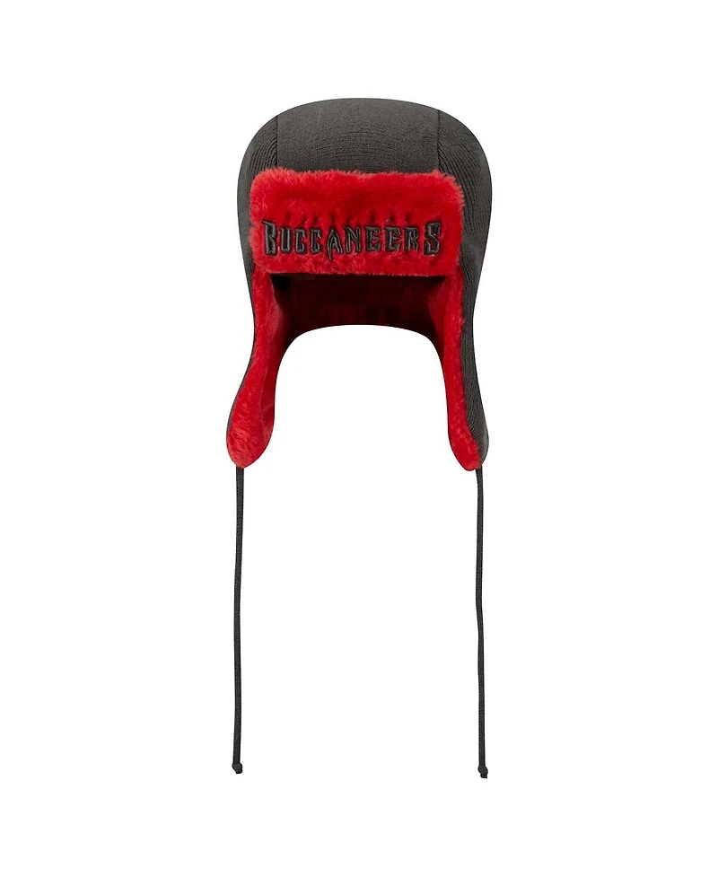 New Era Men's Pewter Tampa Bay Buccaneers Helmet Head Trapper Knit Hat