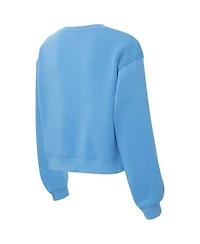 ZooZatz Women's Carolina Blue North Carolina Tar Heels Chenille Cropped Sweatshirt