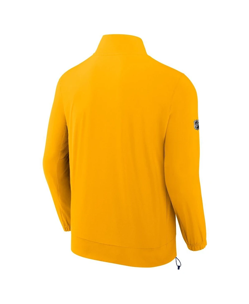 Fanatics Men's Gold Nashville Predators Authentic Pro Rink Coaches Full-Zip Jacket