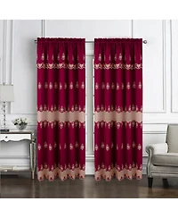 Rt Designers Collection Donna Macrame Construction 3" Rod Pocket Curtain Panel 54" x 90" /Gold