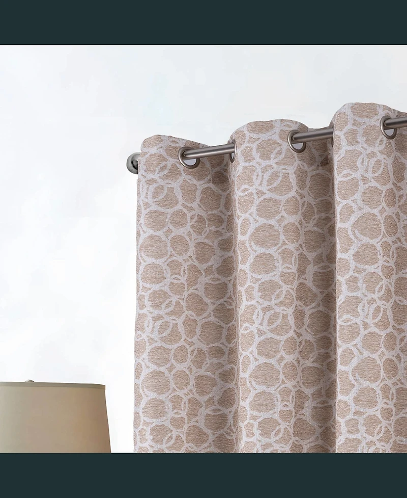 Rt Designer Collection Jasper Lurex Jacquard 2 Pack Grommet Curtain Panel 36" x 84" Taupe