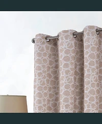 Rt Designer Collection Jasper Lurex Jacquard 2 Pack Grommet Curtain Panel 36" x 84" Taupe