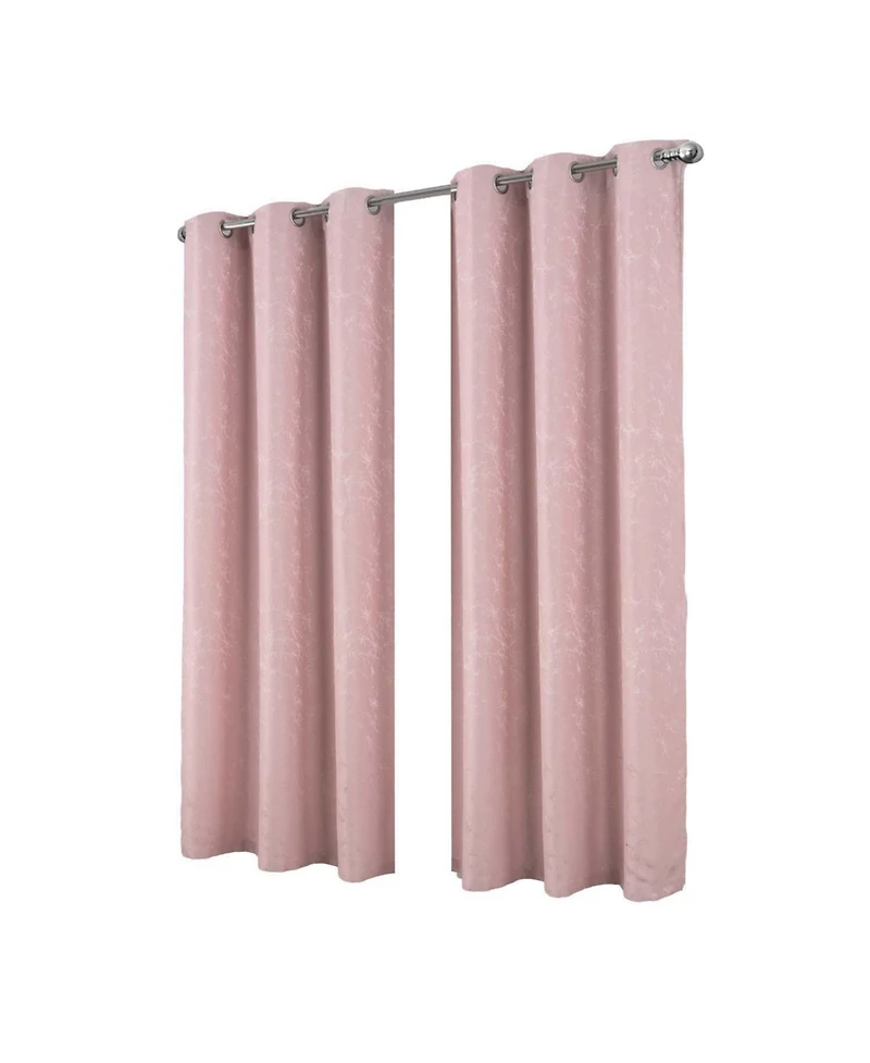 Rt Designer Collection Cosmo Shimmer Jacquard 2 Pack Grommet Curtain Panel Pair 36" x 84" Blush