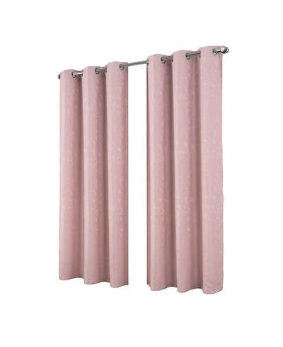 Rt Designer Collection Cosmo Shimmer Jacquard 2 Pack Grommet Curtain Panel Pair 36" x 84" Blush