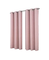 Rt Designer Collection Cosmo Shimmer Jacquard 2 Pack Grommet Curtain Panel Pair 36" x 84" Blush