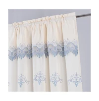 Rt Designers Collection Bonnie Macrame Rod Pocket Room Darkening Curtain Panels for Living Room 52" x 84" Beige