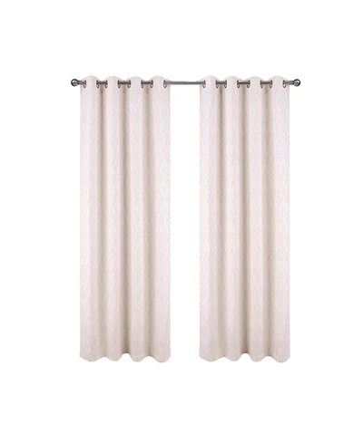 Rt Designer Collection Cubix Jacquard Grommet Luxurious Modern Design Curtain Panel 54" x 84" Silver