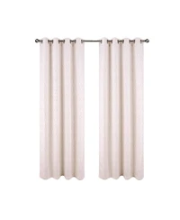 Rt Designer Collection Cubix Jacquard Grommet Luxurious Modern Design Curtain Panel 54" x 84" Silver