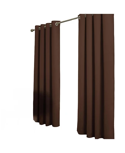 Rt Designer Collection Anchorage Blackout Grommet Luxurious Modern Design Curtain Panel 54" x 95" Chocolate