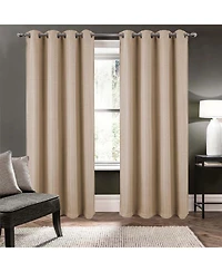 Rt Designer Collection Demi Lux Jacquard Blackout Grommet Curtain Panel 52" x 84" Taupe