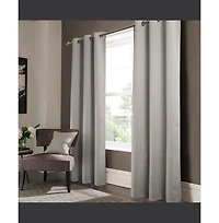 Rt Designers Collection Anchorage Premium Blackout Grommet Curtain Panel 54" x 63" Silver
