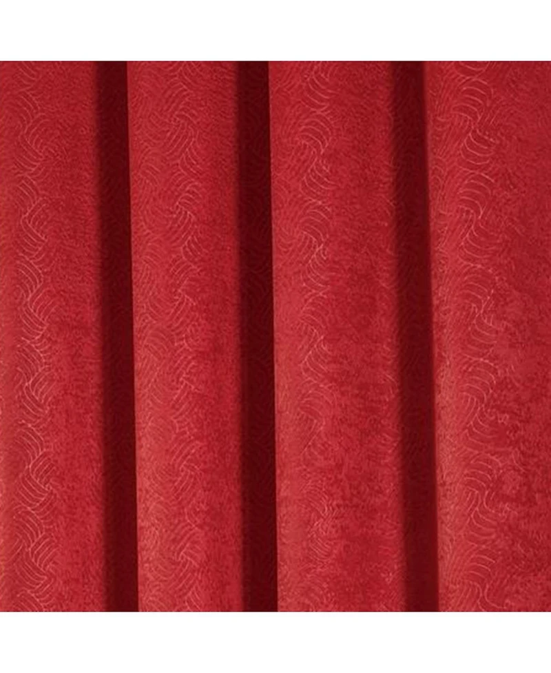 Rt Designers Collection Rt Designers Nellie Embossed Blackout Grommet Panel - 52"x84", Red.