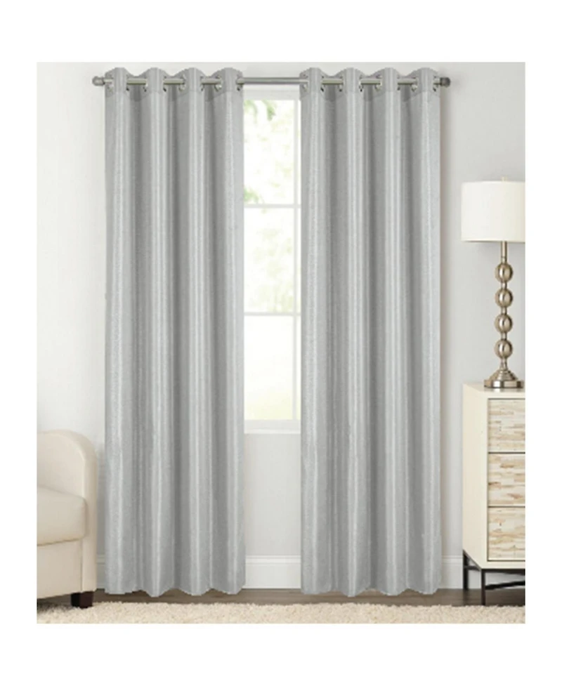 Rt Designer Collection Gibson Luxurious Decorative Grommet Curtain Panel 54" x 90" Silver