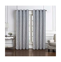 Rt Designers Collection Brookfield Jacquard High Quality Light Filtering Grommet Curtain Panel 54" x 90" Silver