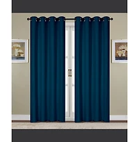 Rt Designers Collection Kennedy Elegant Design Grommet Curtain Panel 54" x 90" Navy