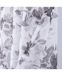 Rt Designers Collection Meadow Grommet Metallic Sheer Printed Doily Curtain Panel 54" x 95