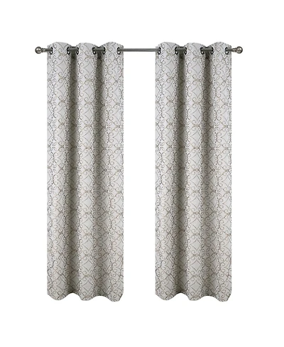 Rt Designer Collection Woodbridge Jacquard Grommet Luxurious Modern Design Curtain Panel 54" x 84" Taupe