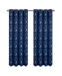 Rt Designer Collection Lilian Embroidered Blackout Luxurious Decorative Grommet Curtain Panel