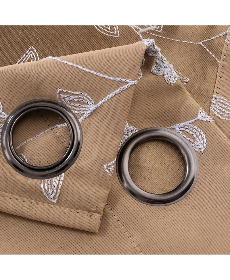 Rt Designer Collection Lilian Embroidered Blackout Luxurious Decorative Grommet Curtain Panel 54" x 95" Taupe