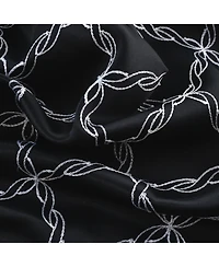 Rt Designer Collection Gable 2 Pack Embroidered Blackout Luxurious Decorative Grommet Curtain Panel 36" x 84" Black