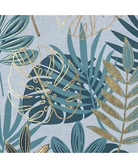 Rt Designer Collection Fern Foil Printed Doily Luxurious Decorative Grommet Curtain Panel 54" x 90" Green