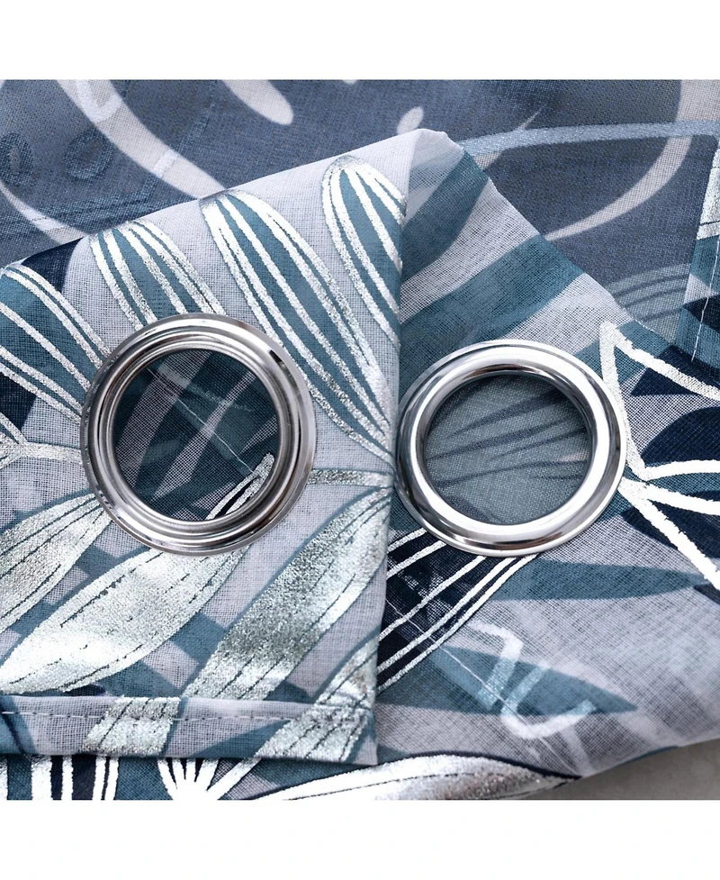 Rt Designer Collection Fern Foil Printed Doily Luxurious Decorative Grommet Curtain Panel 54" x 90" Wedge