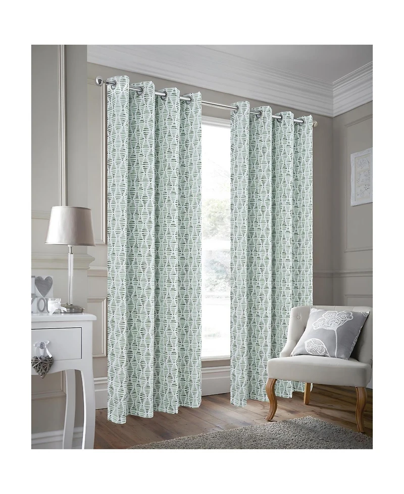 Rt Designer Collection Justice Printed Blackout Luxurious Decorative Grommet Curtain Panel 54" x 84" Sage