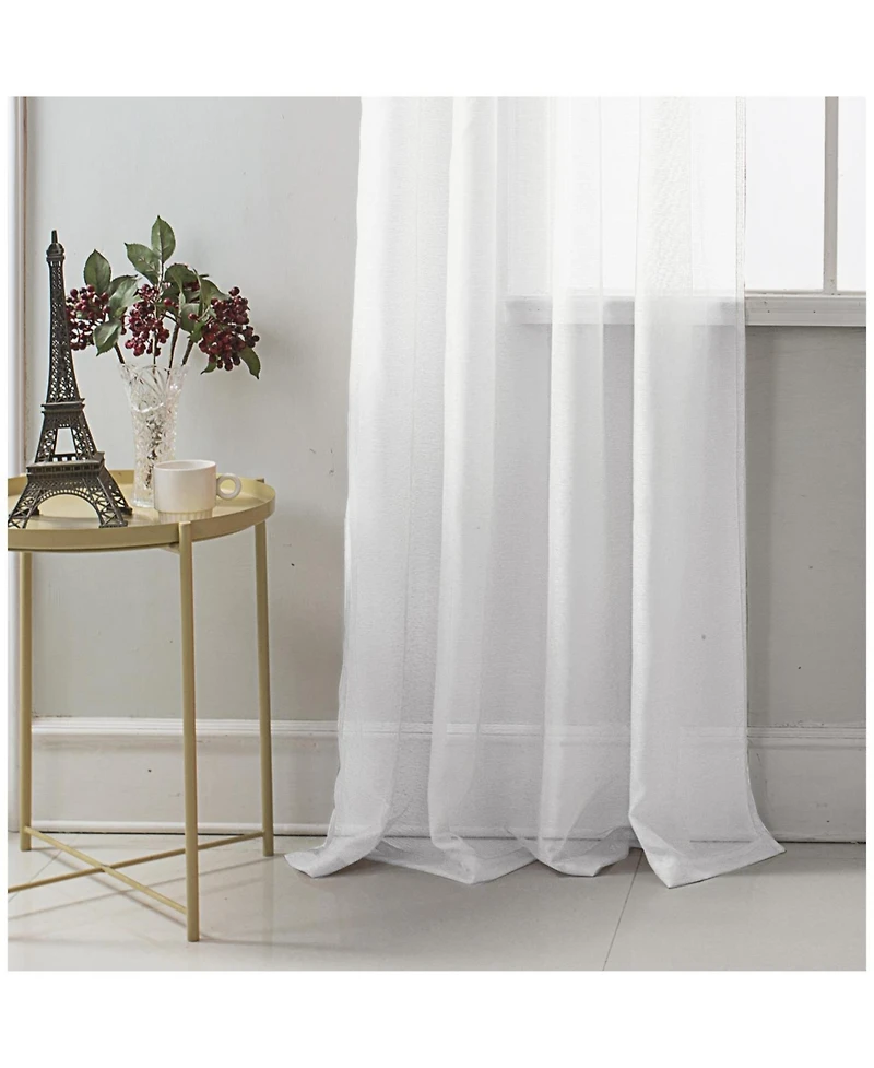 Rt Designer Collection Celine Sheer Luxurious Modern Design Curtain Panel 54" x 84" Beige