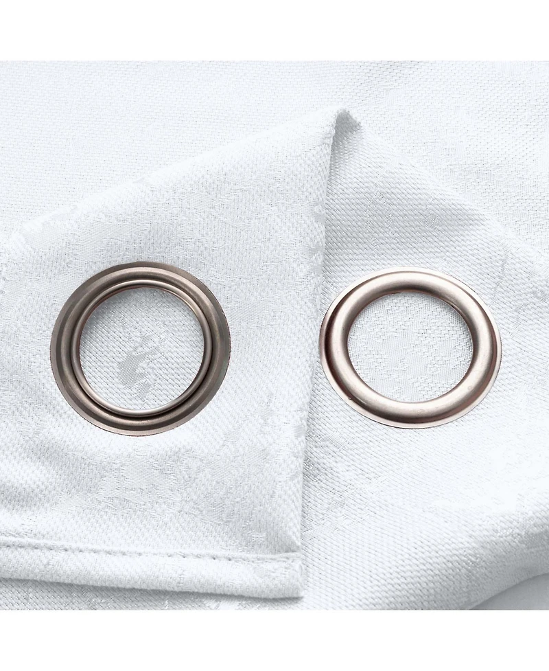 Rt Designer Collection Calypso Shimmer Jacquard 2 Pack Grommet Curtain Panel Pair 36" x 84" White